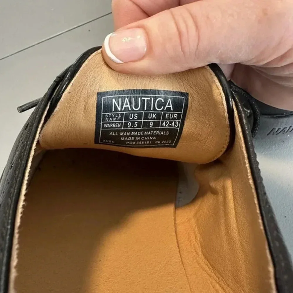 Nautica Men's Shoes Wing Tip Warren‎ Oxford Lace-up  Lightweight Black Size 9.5